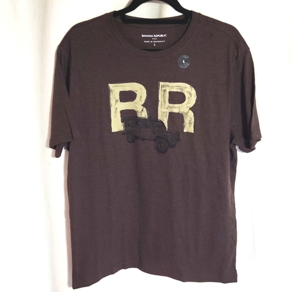 NEW!! Banana Republic Men's Brown Short Sleeve Graphic Tee Shirt Size Large - Picture 8 of 8